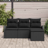 Vidaxl tuin sofa set zwart poly rattan