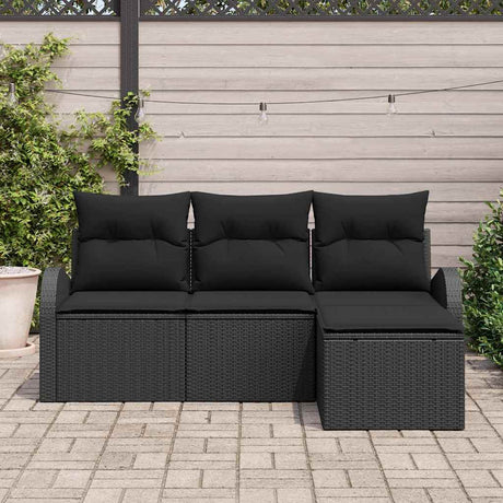 Vidaxl tuin sofa set zwart poly rattan