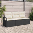 Vidaxl bankstel 3 st zwart poly rattan