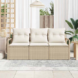 Vidaxl bankstel 3 st beige poly rattan