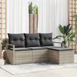 Vidaxl bankstel 4 st lichtgrijs poly rattan