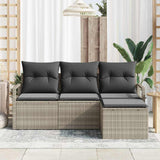 Vidaxl bankstel 4 st lichtgrijs poly rattan