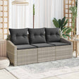Vidaxl bankstel 3 st lichtgrijs poly rattan