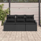 Vidaxl bankstel 3 st zwart poly rattan