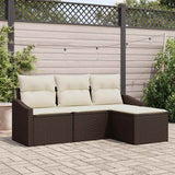 Vidaxl bankstel 4 st bruin poly rattan