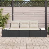 Vidaxl bankstel 3 st zwart poly rattan