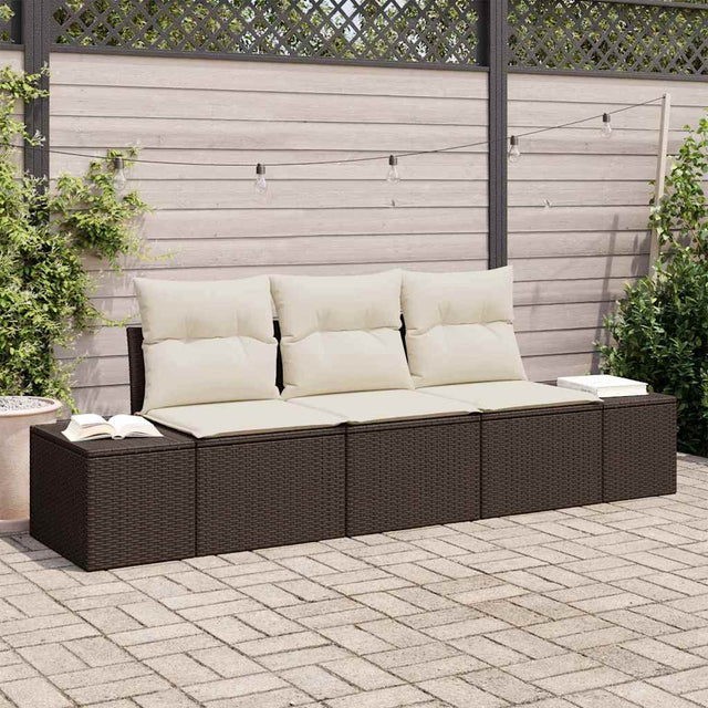 Vidaxl bankstel 3 st bruin poly rattan