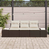 Vidaxl bankstel 3 st bruin poly rattan