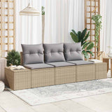 Vidaxl bankstel 3 st beige poly rattan