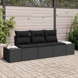 Vidaxl bankstel 3 st zwart poly rattan