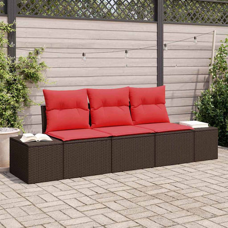 Vidaxl bankstel 3 st bruin poly rattan