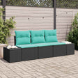 Vidaxl bankstel 3 st zwart poly rattan