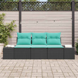 Vidaxl bankstel 3 st zwart poly rattan