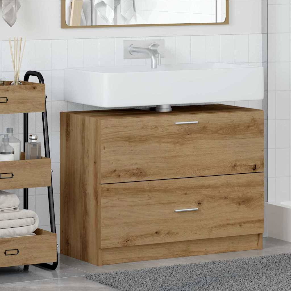 Vidaxl badkamer kast artisan eiken 78 x 37 x 59 cm bewerkt hout