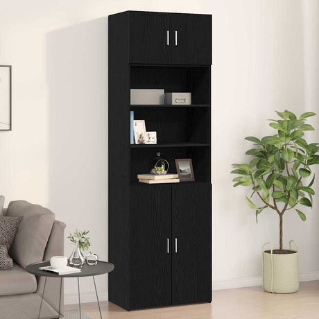 Vidaxl wandkast zwart eiken 70 x 42.5 x 40 cm bewerkt hout