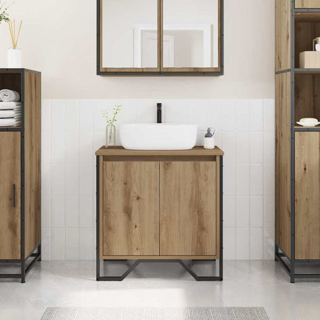 Vidaxl badkamertenk te kast artisan eiken 60 x 35 x 60 cm bewerkt hout