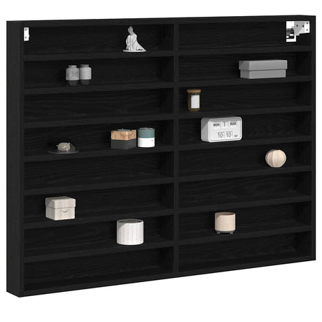 Vidaxl vitrinekast muurmontage zwart eiken 100 x 8,5 x 75 cm