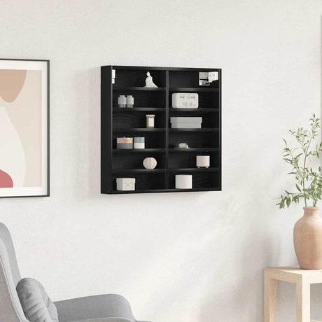 Vidaxl vitrinekast muurmontage zwart eiken 60 x 8,5 x 58 cm