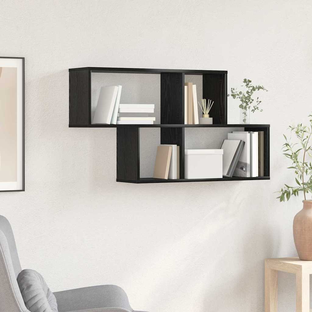 Vidaxl wandplank muurmontage zwart bewerkt hout