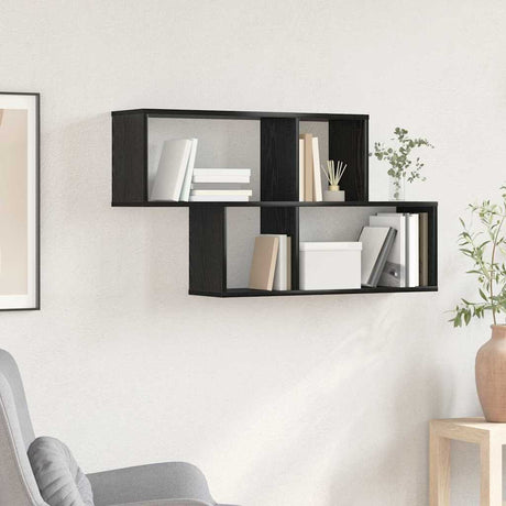 Vidaxl wandplank muurmontage zwart bewerkt hout