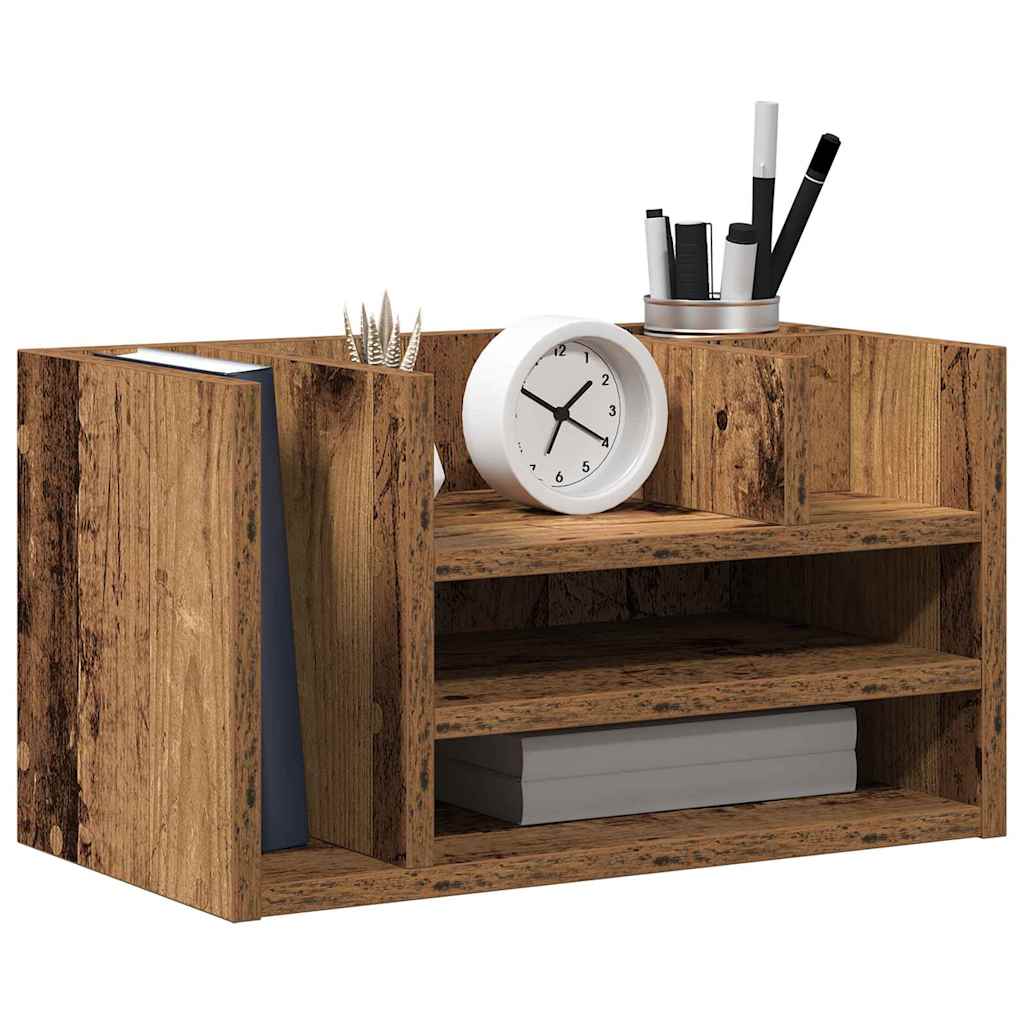 Vidaxl bureau organizer oudhout 44,5 x 24 x 25 cm bewerkt hout