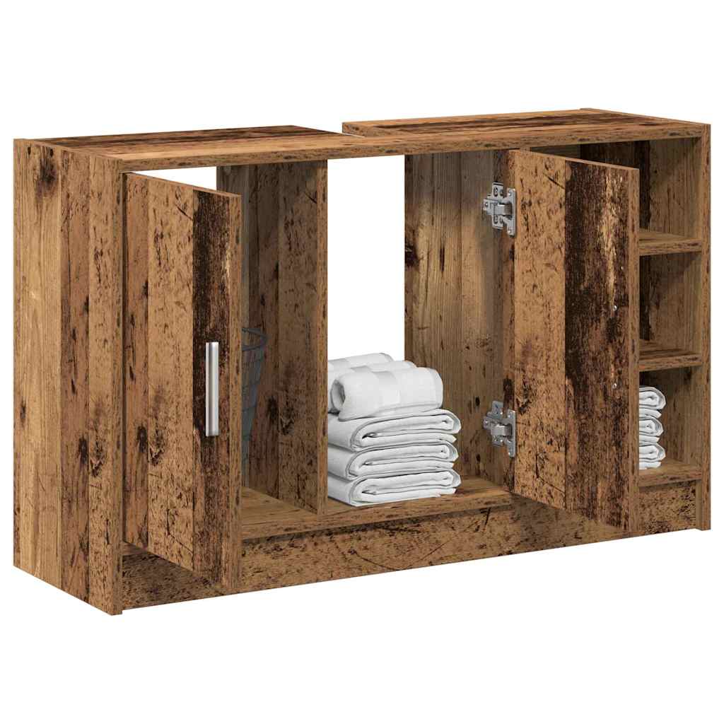Vidaxl badkamerkast oud hout 90 x 29 x 55 cm bewerkt hout