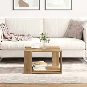 Vidaxl salontafel artisan eiken 51,5 x 51,5 x 30 cm bewerkt hout