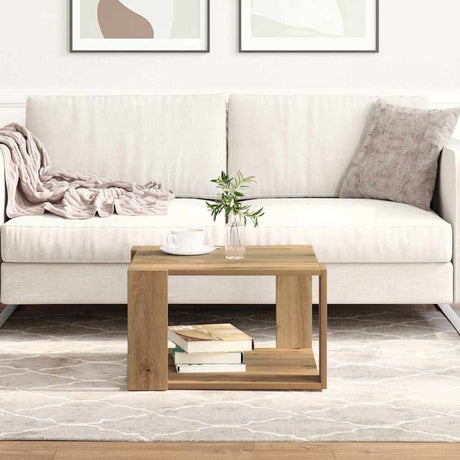 Vidaxl salontafel artisan eiken 51,5 x 51,5 x 30 cm bewerkt hout