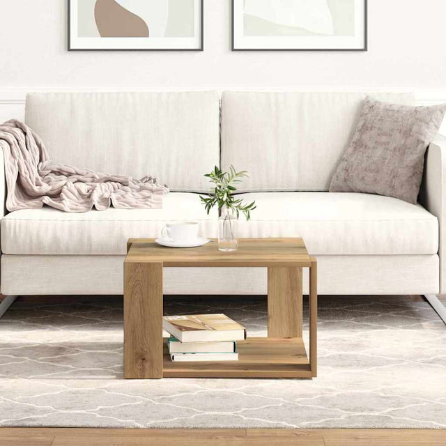 Vidaxl salontafel artisan eiken 51,5 x 51,5 x 30 cm bewerkt hout