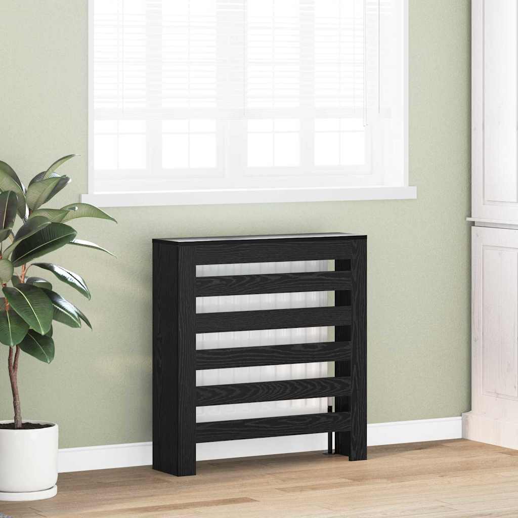 Vidaxl radiatorafdekking zwart eiken 78 x 20 x 82 cm bewerkt hout