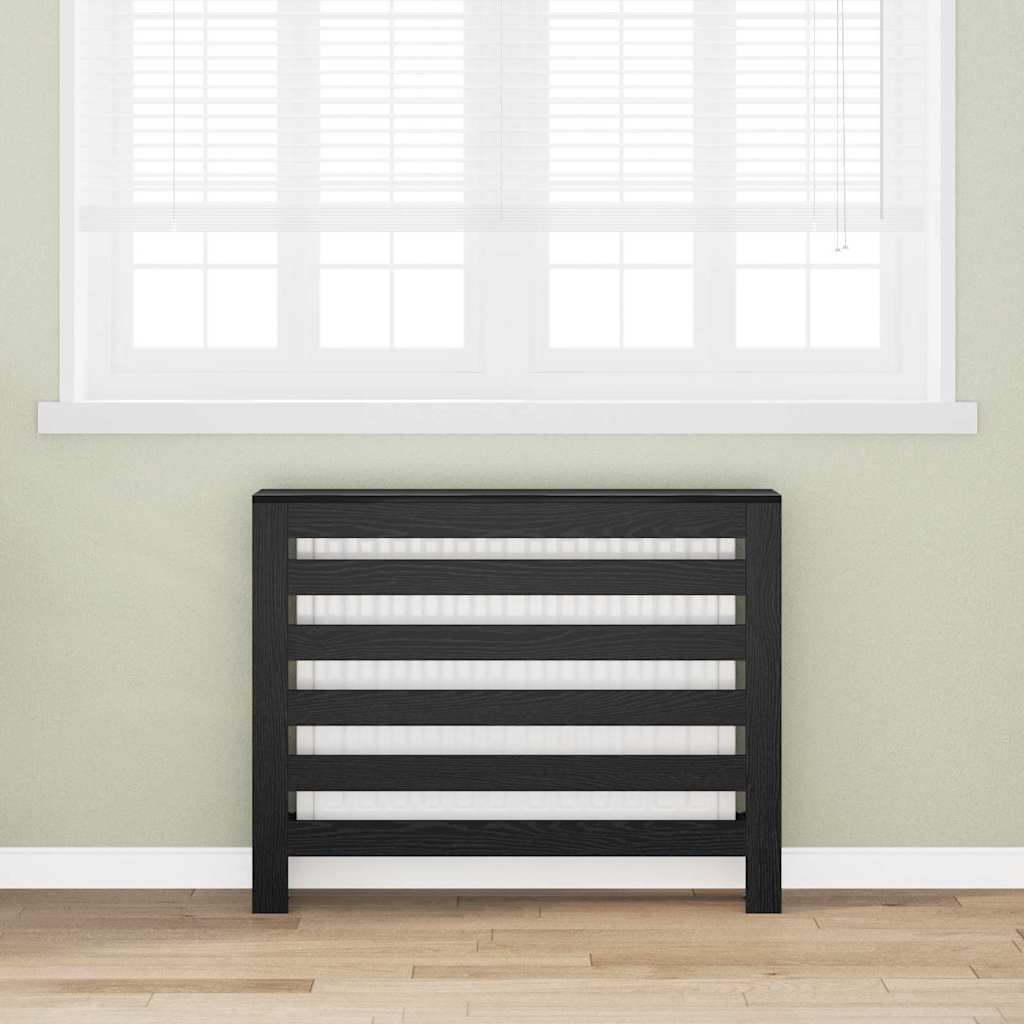 Vidaxl radiatorafdekking zwart eiken 104 x 20 x 82 cm bewerkt hout