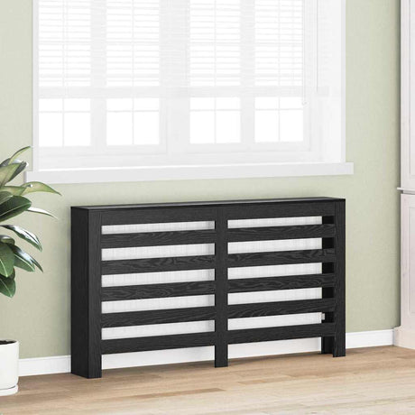 Vidaxl radiatorafdekking zwart eiken 149 x 20 x 82 cm bewerkt hout