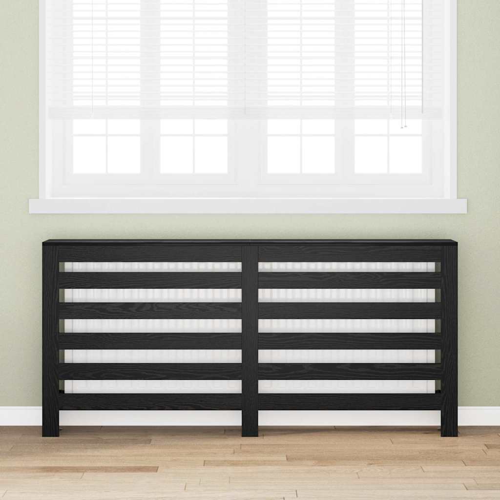Vidaxl radiatorafdekking zwart eiken 175 x 20 x 82 cm bewerkt hout