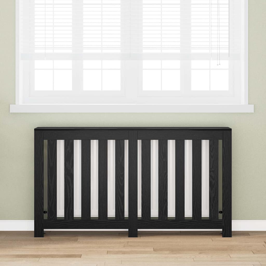 Vidaxl radiatorafdekking zwart eiken 149 x 20 x 82 cm bewerkt hout