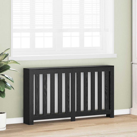 Vidaxl radiatorafdekking zwart eiken 149 x 20 x 82 cm bewerkt hout