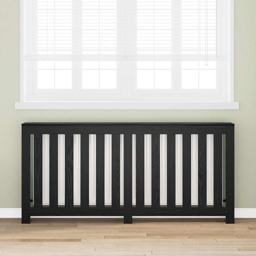 Vidaxl radiatorafdekking zwart eiken 175 x 20 x 82 cm bewerkt hout