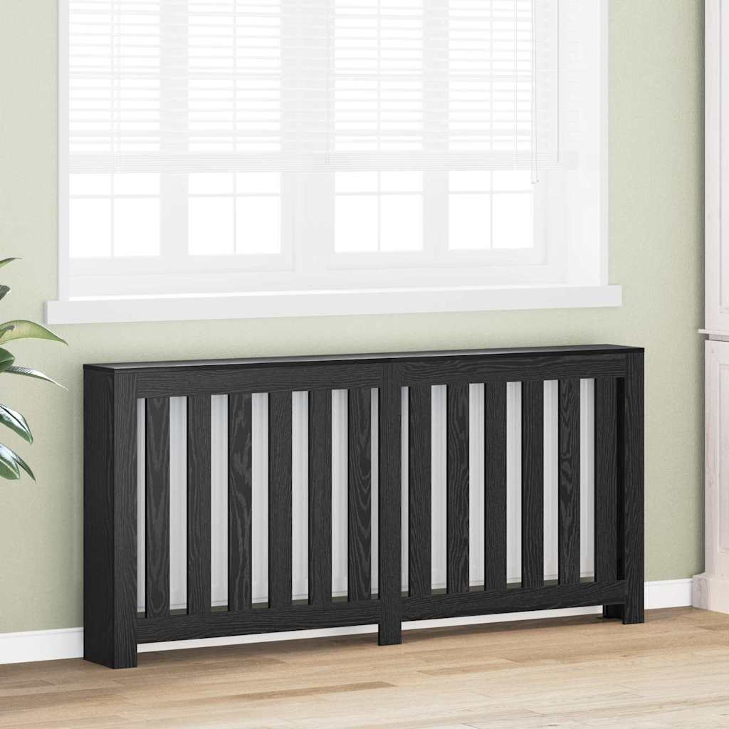 Vidaxl radiatorafdekking zwart eiken 175 x 20 x 82 cm bewerkt hout