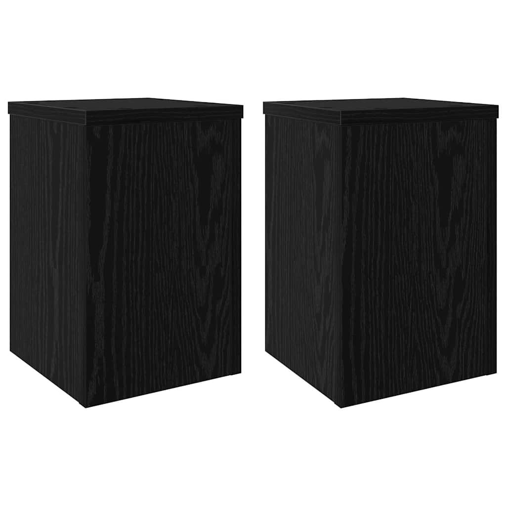 Vidaxl plantenstandaard 2 pcs zwart eiken 20 x 20 x 30 cm bewerkt hout