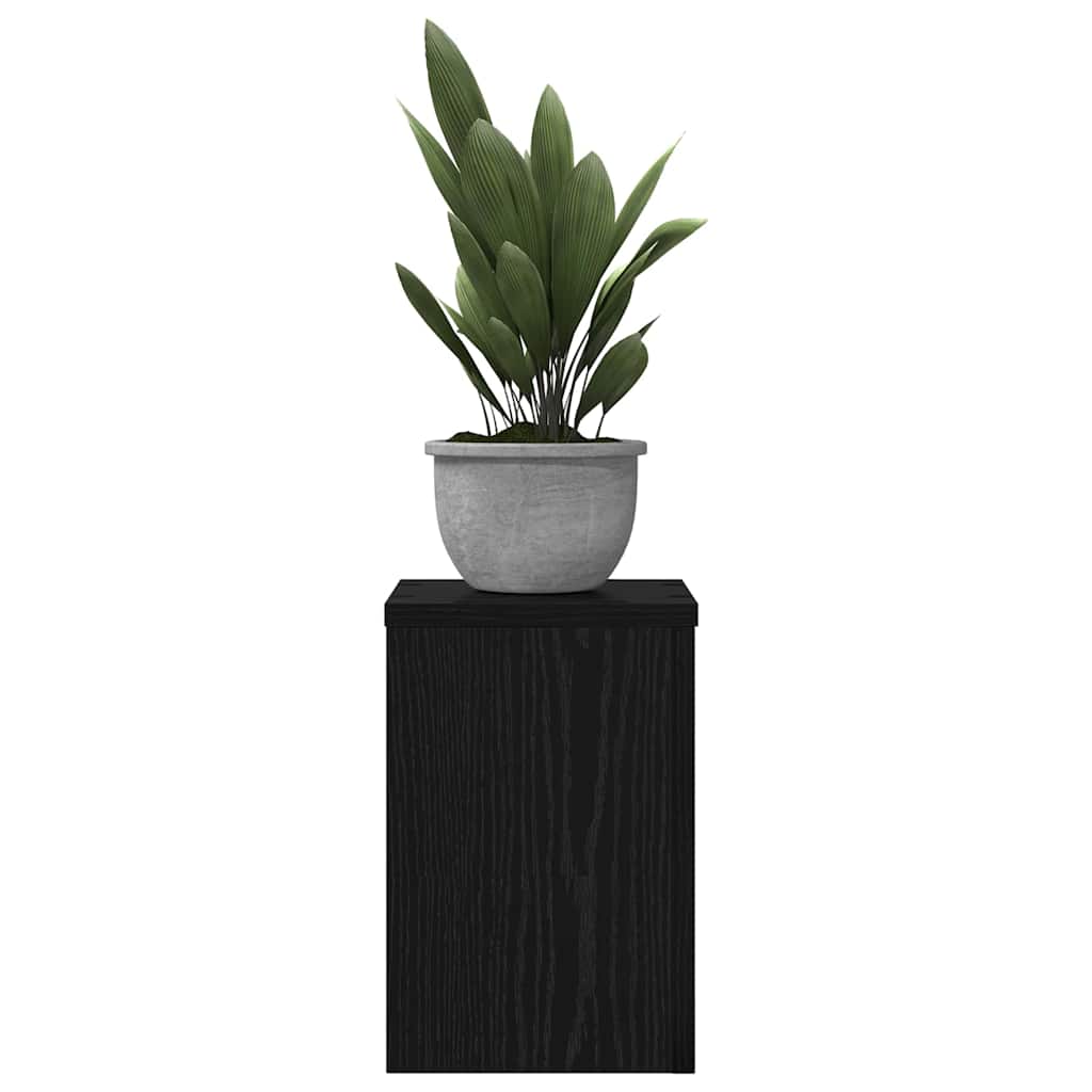 Vidaxl plantenstandaard 2 pcs zwart eiken 20 x 20 x 30 cm bewerkt hout