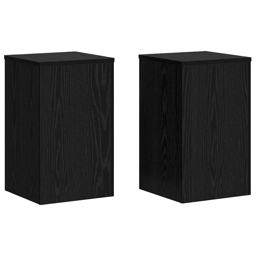 Vidaxl plantenstandaard 2 pcs zwart eiken 30 x 30 x 50 cm bewerkt hout