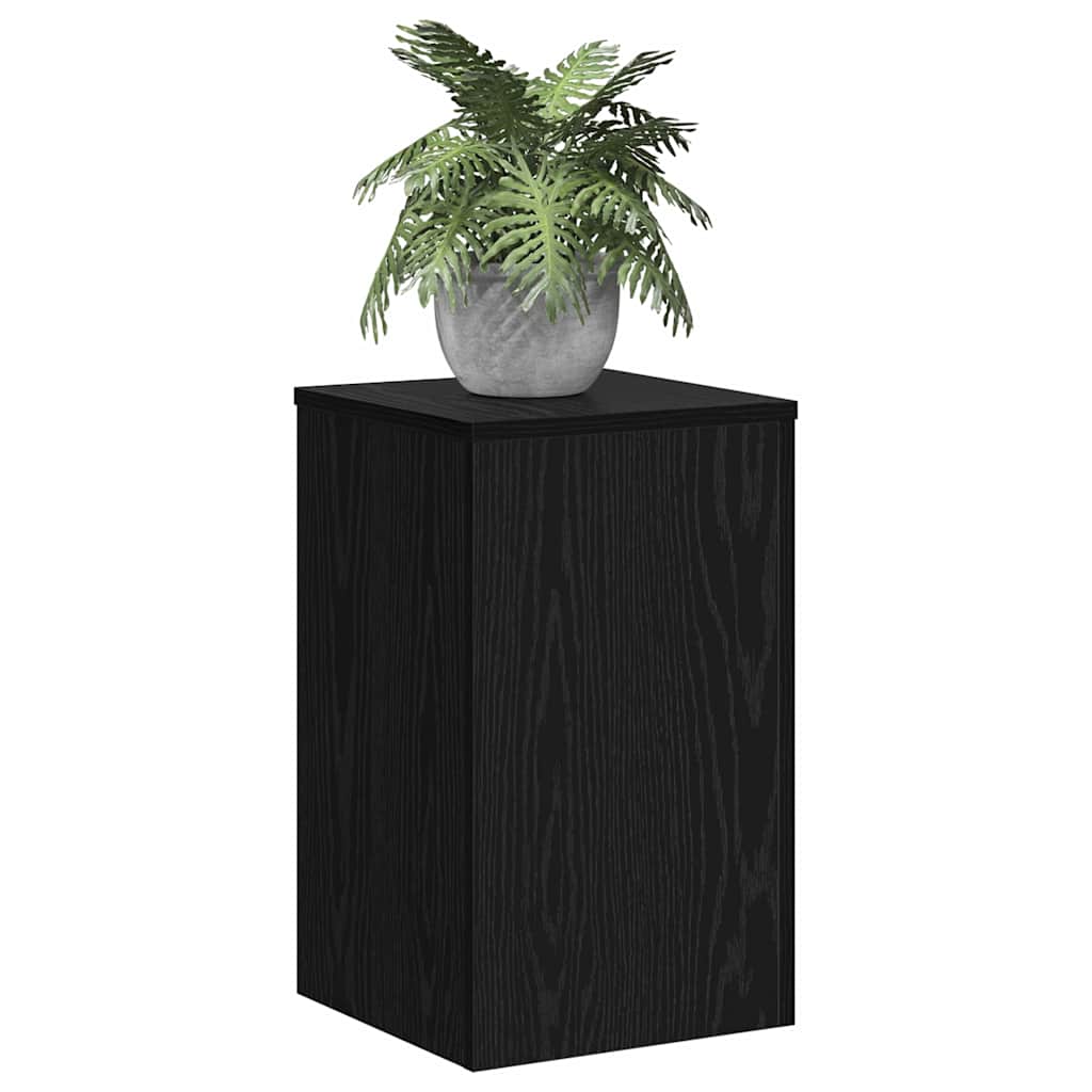 Vidaxl plantenstandaard 2 pcs zwart eiken 30 x 30 x 50 cm bewerkt hout