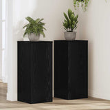 Vidaxl plantenstandaard 2 pcs zwart eiken 30 x 30 x 70 cm bewerkt hout