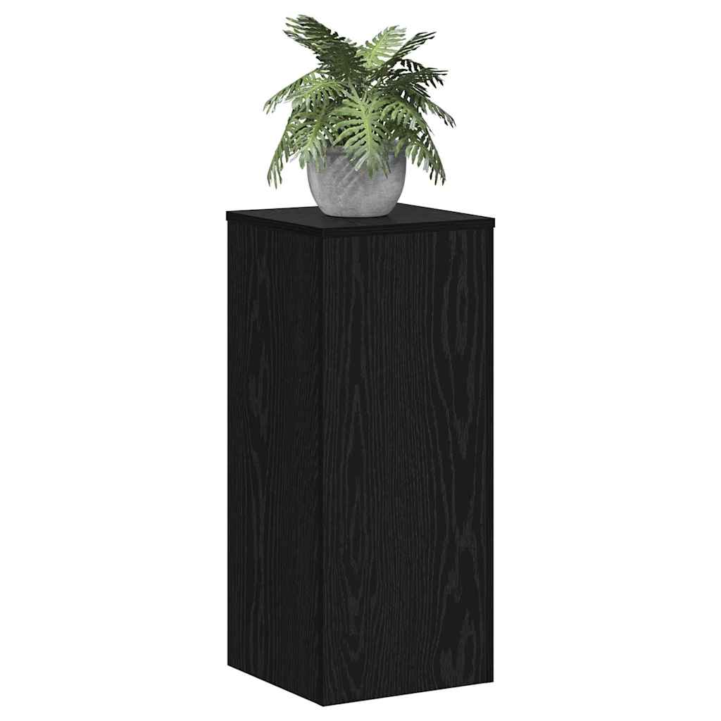 Vidaxl plantenstandaard 2 pcs zwart eiken 30 x 30 x 70 cm bewerkt hout