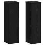Vidaxl plantenstandaard 2 pcs zwart eiken 17 x 17 x 60 cm bewerkt hout