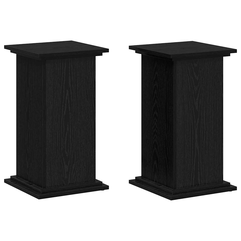 Vidaxl plantenstandaard zwart eiken 33 x 33 x 60 cm bewerkt hout
