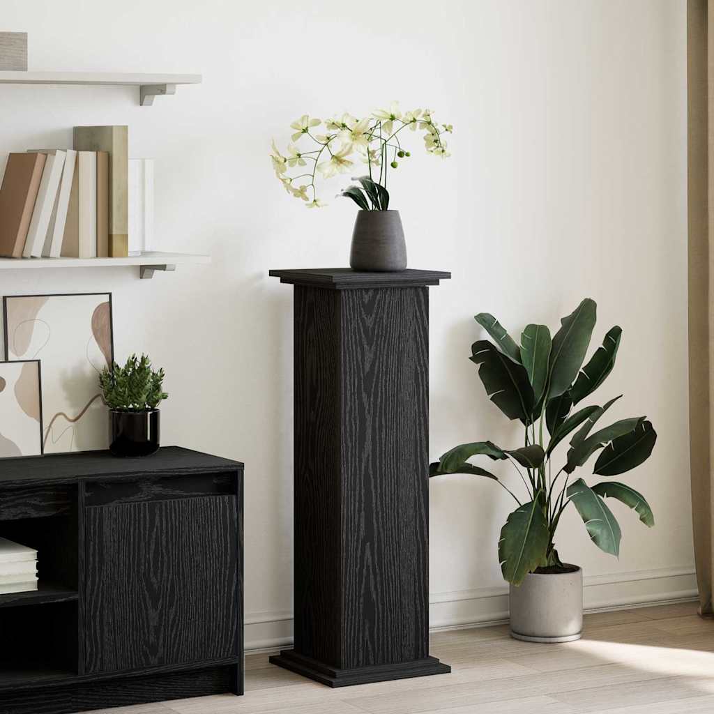 Vidaxl displaystand met plank zwart eiken 31 x 30 x 90 cm bewerkt hout