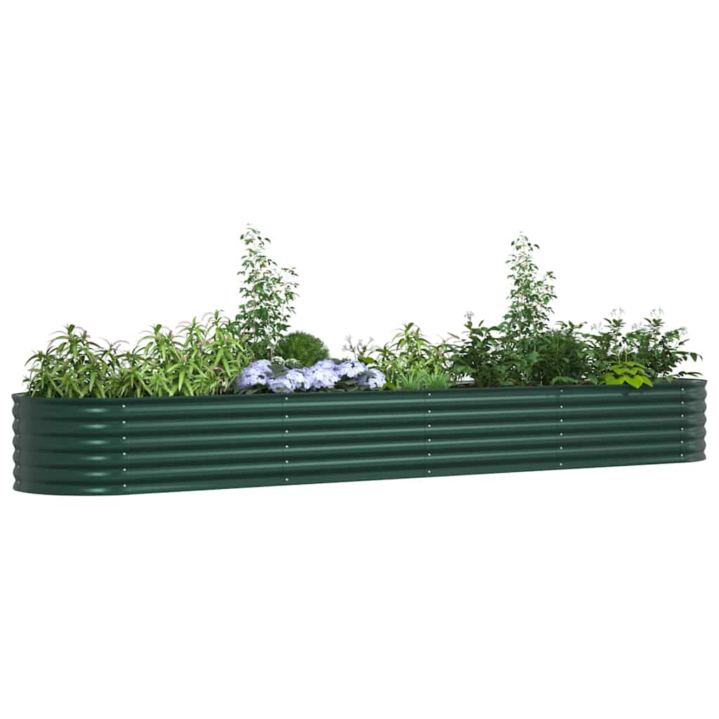 Vidaxl verhoogd bed groen 400 x 80 x 44 cm staal