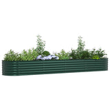 Vidaxl verhoogd bed groen 400 x 80 x 44 cm staal