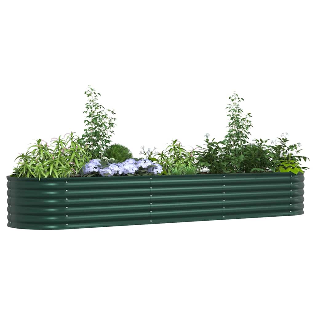 Vidaxl verhoogd bed groen 320 x 80 x 44 cm staal