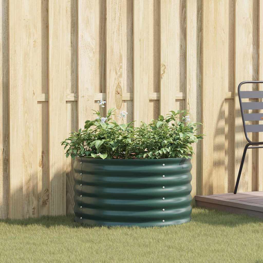 Vidaxl verhoogd bed groen 80 x 80 x 44 cm staal